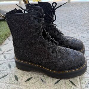 Dr. Martens Black Sparkle Combat Boots